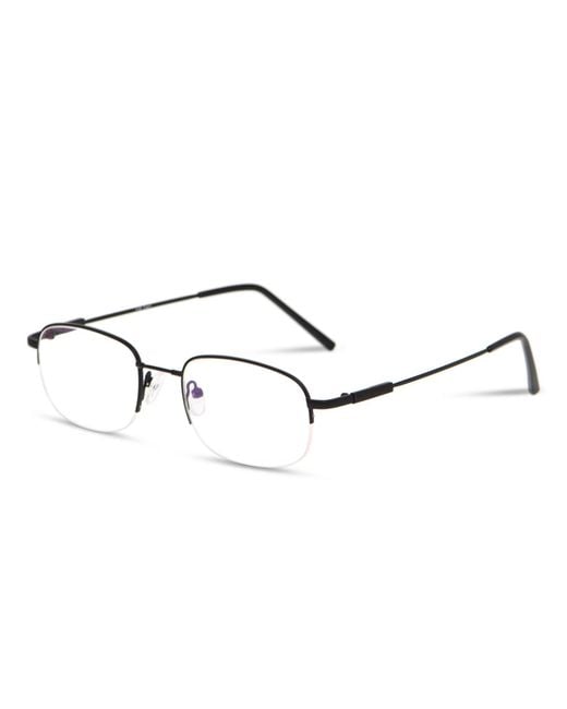 Oublie Black Oublie Semi-Rimless Square Eyeglasses for men