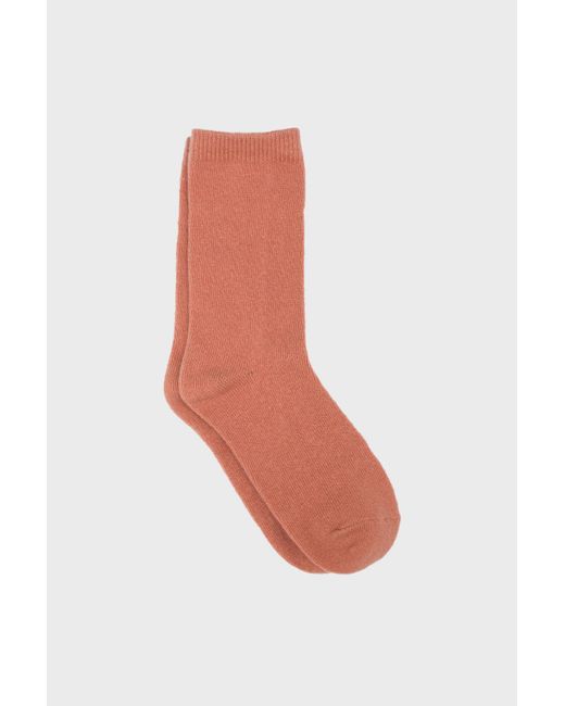 Glassworks Multicolor Deep Peach Smooth Cashmere Wool Blend Socks