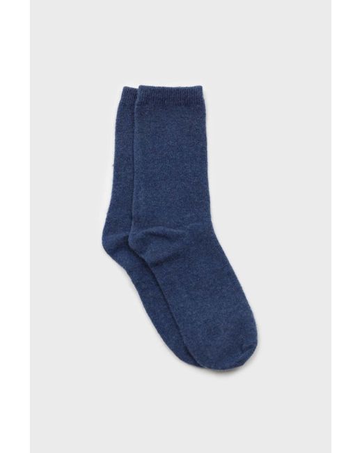 Glassworks Blue Smooth Wool Long Socks
