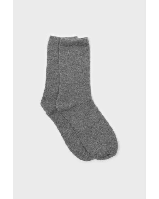 Glassworks Gray Dark Grey Smooth Wool Long Socks