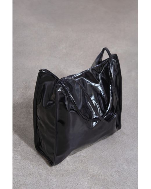 Glassworks Black High Shine Pvc Tote Bag
