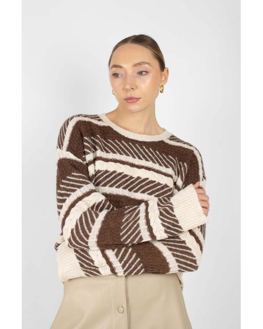 brown patterned jumper