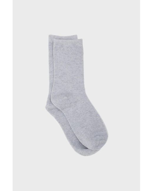 Glassworks Gray Grey Blue Smooth Cashmere Wool Blend Socks