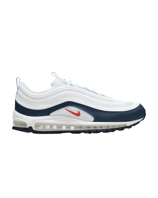 blue and white air max 97