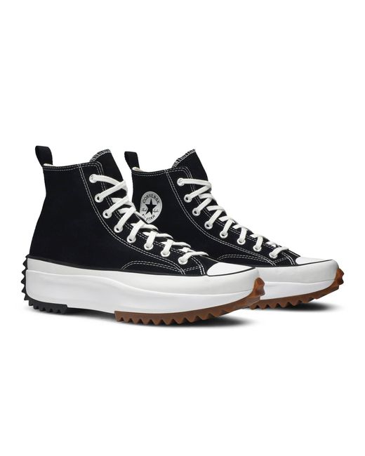 converse run star hike hi black
