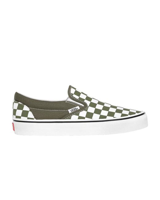 green checkered slip on vans