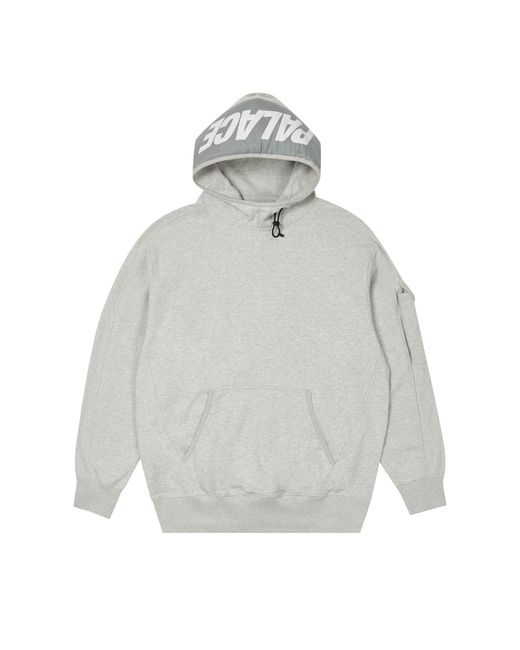 Palace Giant Woven Label Hood 'grey Marl' in Gray for Men | Lyst