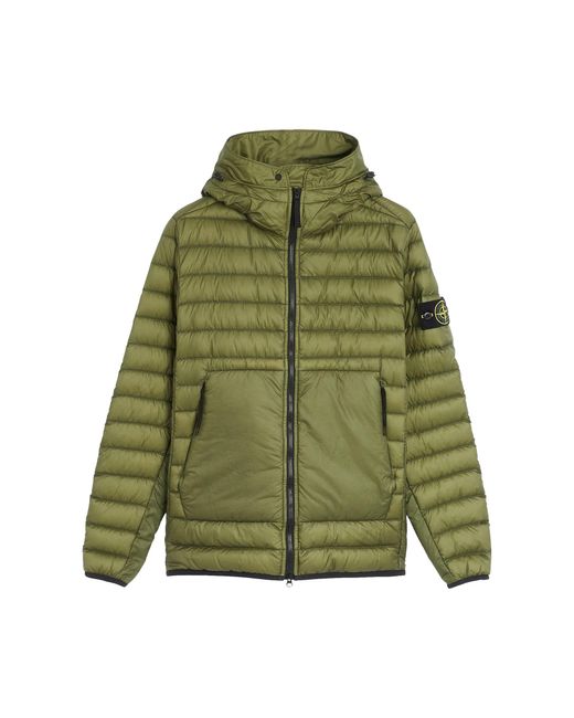 Stone Island Real Down Jacket 'olive' in Green for Men | Lyst