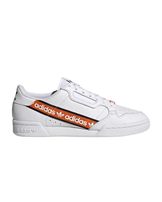 adidas Continental 80 'wordmark Side Stripe - White Orange' for Men | Lyst