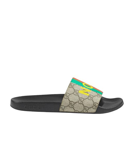 Gucci Slide 'fake/not Print' in Green |