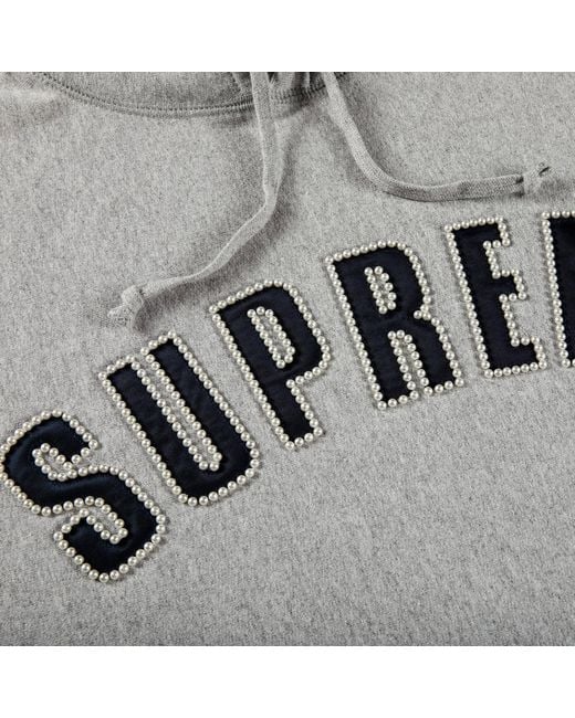 Supreme Pearl Logo Hooded Sweatshirt 'heather Grey' in Gray for