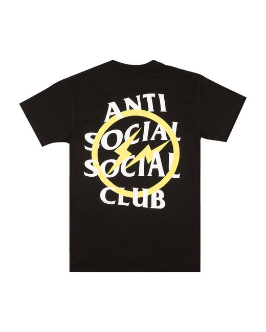 ANTI SOCIAL SOCIAL CLUB X Fragment Design Yellow Bolt Tee 'black