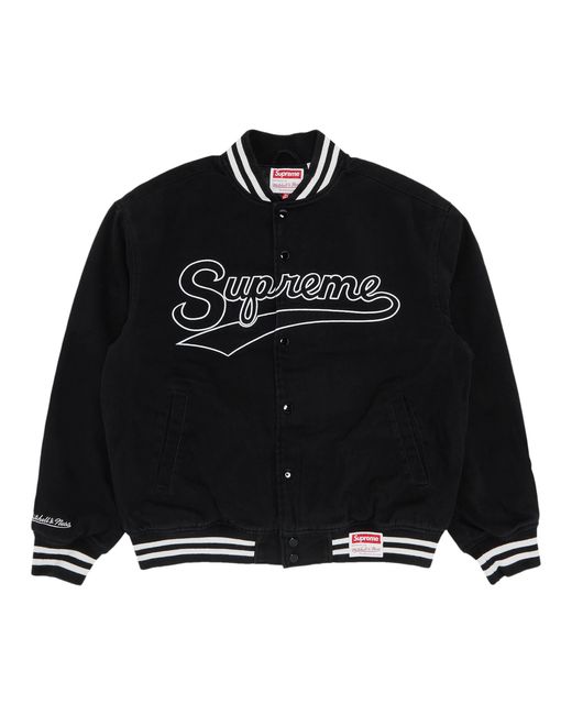 Supreme X Mitchell & Ness Doughboy Twill Varsity Jacket 'black