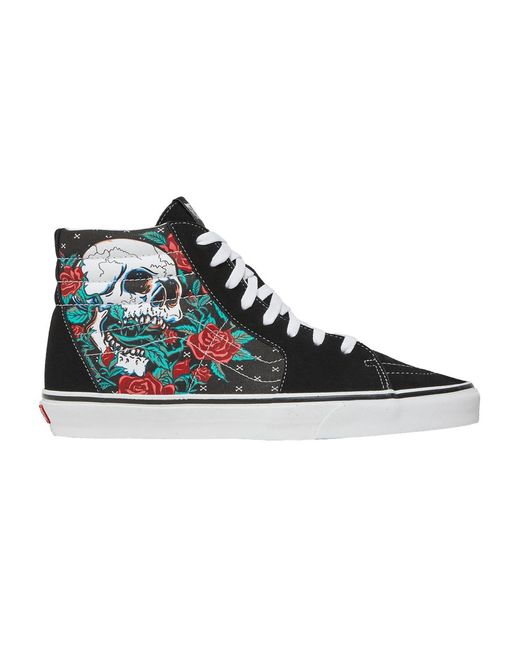 Vans Sk8hi 'rose Skulls' in Black for Men Lyst