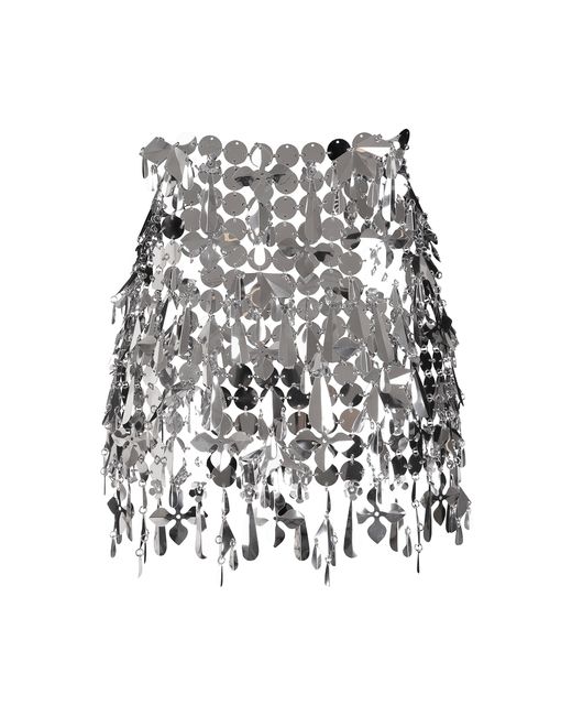 Paco Rabanne Jupe Mini Skirt 'silver' in Metallic | Lyst