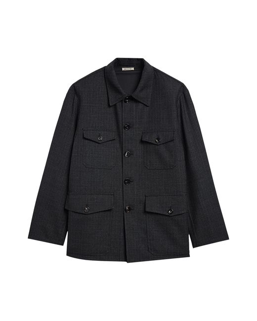 Marni Shadow Pinstripe Wool Jacket 'blue / Grey' in Black for Men