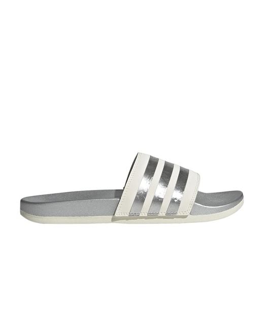 adidas Adilette Comfort Slide 'white Matte Silver' | Lyst