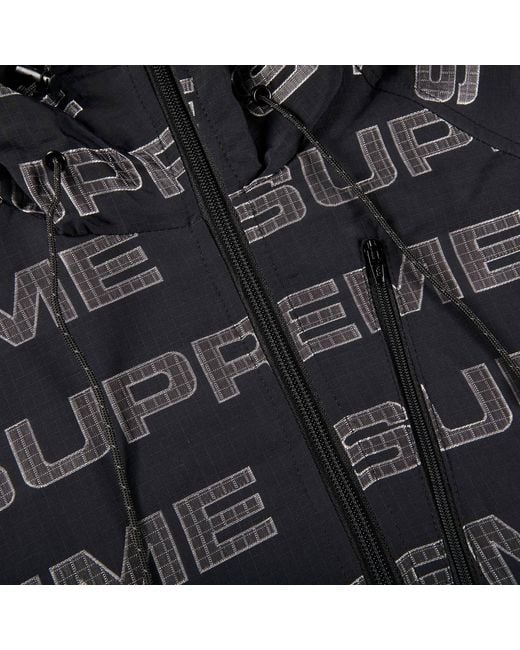 Supreme Logo Ripstop Hooded Track Jacket 'black' for Men | Lyst