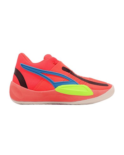 PUMA Rise Nitro 'fiery Coral Lime Squeeze' in Red for Men | Lyst