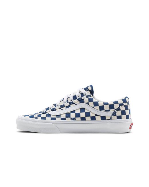 true blue checkerboard vans