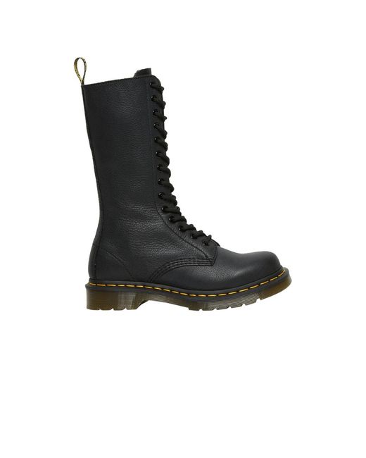 Dr. Martens 1b99 Leather Mid Calf Boot 'black Virginia' | Lyst