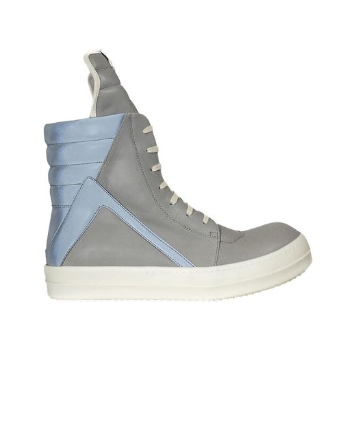 Rick Owens Geobasket High 'pearl Reflective' in Blue for Men | Lyst