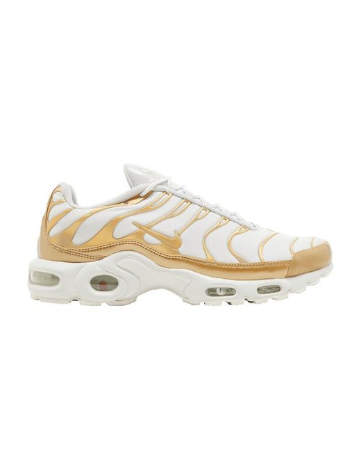 nike air max plus white and gold