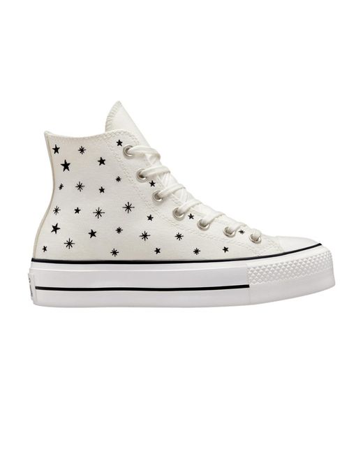 Converse Chuck Taylor All Star Lift Platform High 'embroidered Stars -  Egret' in White | Lyst