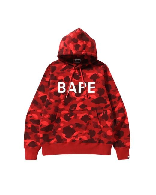 Boomgaard droom verachten A Bathing Ape Color Camo Pullover Hoodie 'red' for Men | Lyst