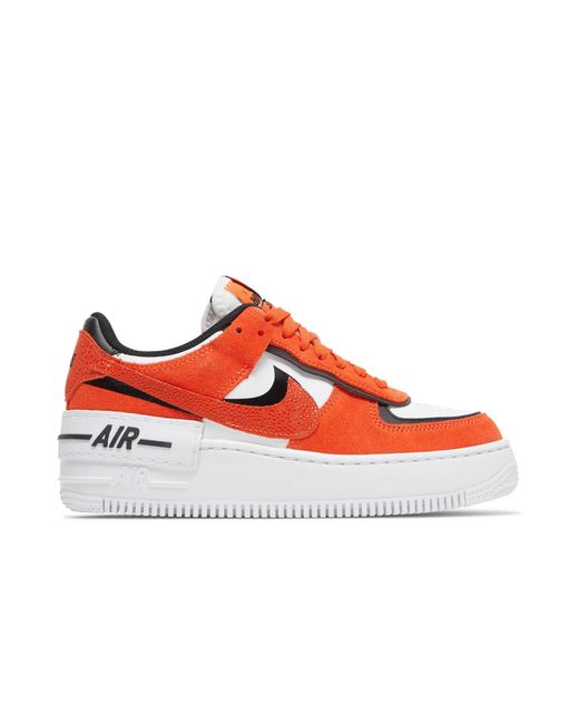 Nike Air Force 1 Shadow 'cracked Leather - Rush Orange' in Red | Lyst