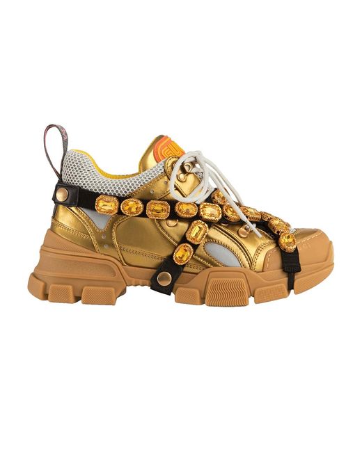 Gucci Flashtrek Crystals 'gold' in Yellow | Lyst