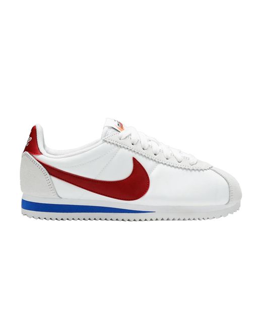 nike classic cortez white red