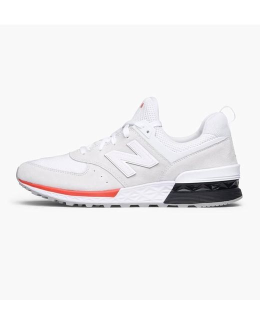 new balance 574 sport white red