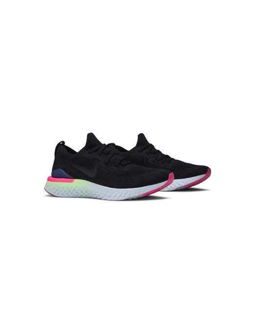 nike epic react flyknit black white black
