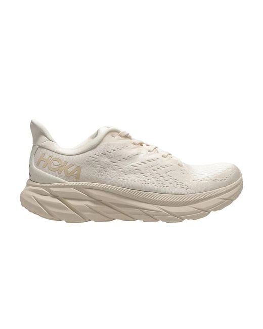 Hoka One One Clifton 8 Wide 'Eggnog Shifting Sand' in White Lyst