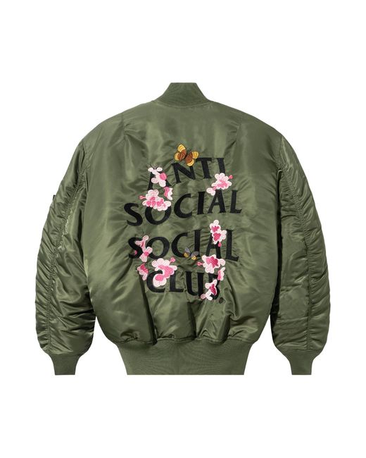ANTI SOCIAL SOCIAL CLUB X Alpha Industries Ma-1 Jacket 'sage' in Green for  Men | Lyst