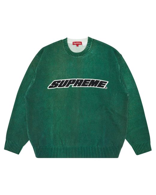 Supreme Printed Washed Sweater 'olive' in Green for Men | Lyst