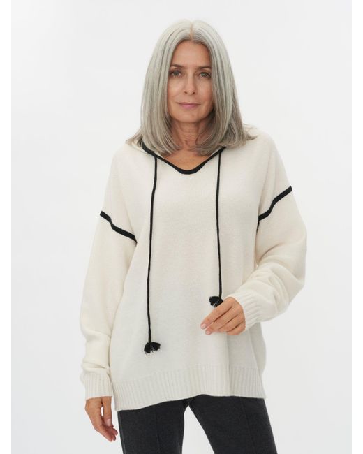 Gobi Cashmere Constast Trimmed Hoodie 