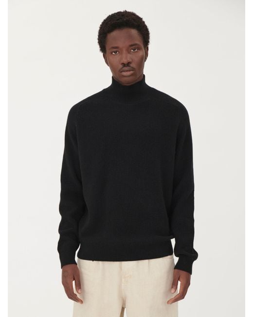Gobi Cashmere Chunky T-neck Sweater in Black for Men | Lyst