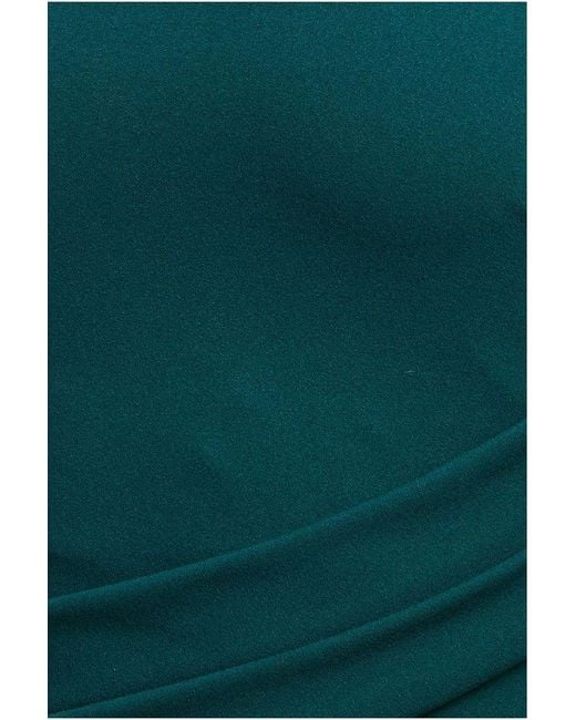 Goddiva Green Asymmetric Neck Diamante Embellished Maxi Dress