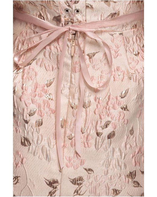 Goddiva Multicolor Lace Up Jacquard Mini Dress With Organza Wings