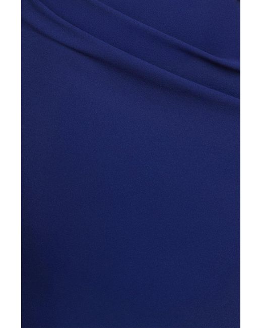 Goddiva Scalloped Lace & Scuba Maxi Dress - Navy