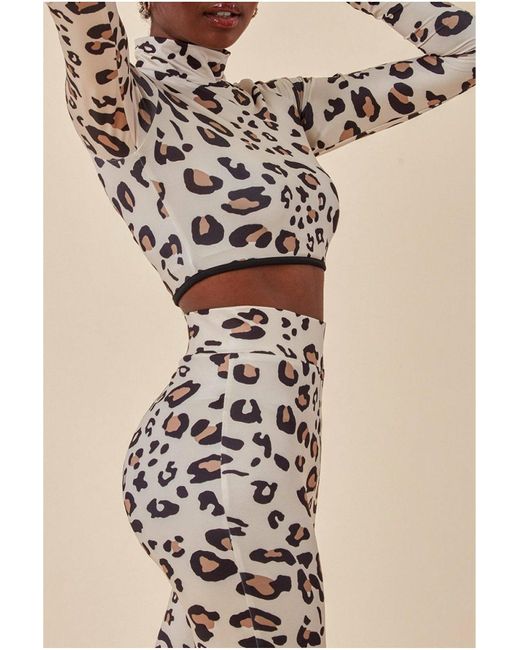 Cosmochic Natural Leopard Print Crop Top&legging Lounge Set