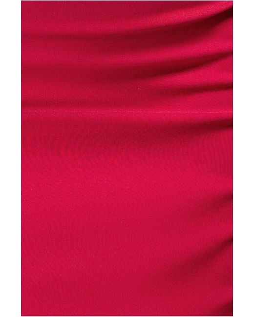 Goddiva Red Halter Neck Puff Hem Mermaid Midaxi Dress