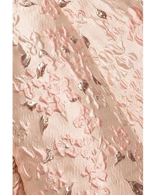 Goddiva Natural Jacquard Sleeveless A-Line Mini Dress