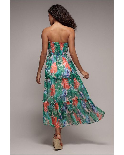 City Goddess Blue Boobtube Printed Maxi