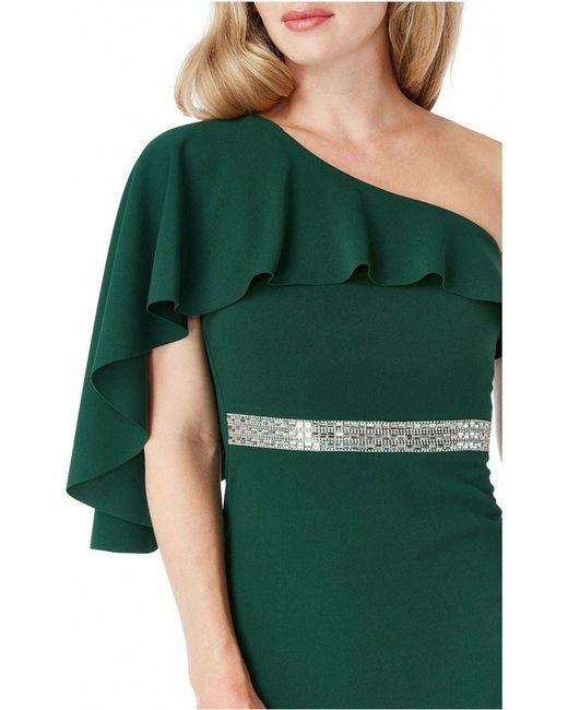 Goddiva Green Off The Shoulder Flair Maxi Dress