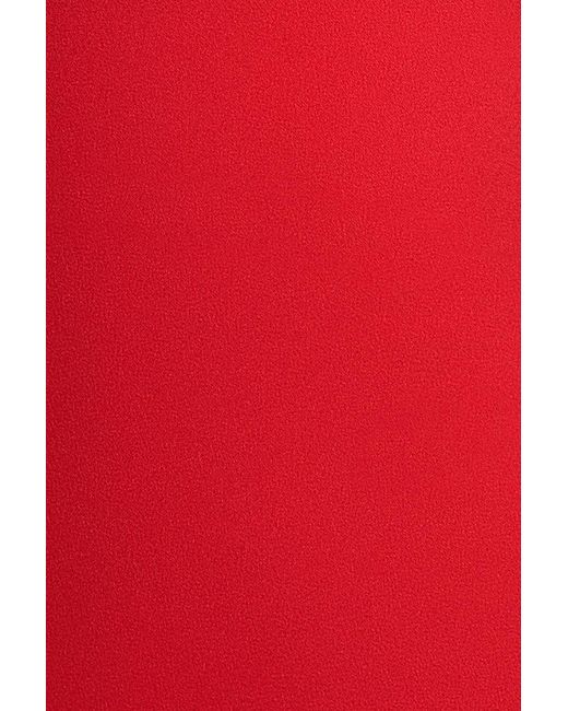 Goddiva Red Satin Plunge Neck Bardot Scuba Maxi Dress