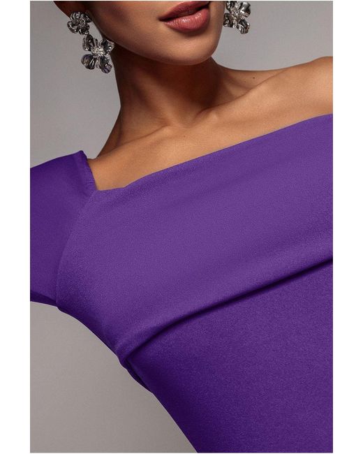 Goddiva Blue One Shoulder Scuba Jumpsuit