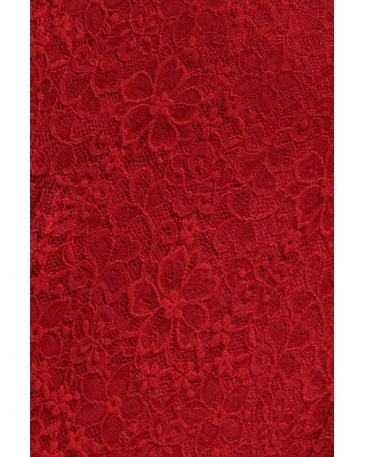 Goddiva Red Flutter Sleeve Lace A-Line Midi Dress
